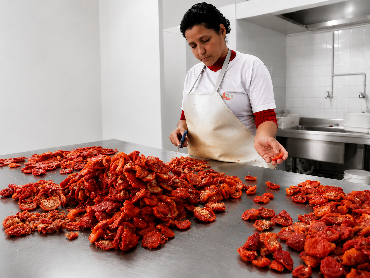 Produção artesanal de tomate seco na Rio D'Lua, Belo Horizonte
